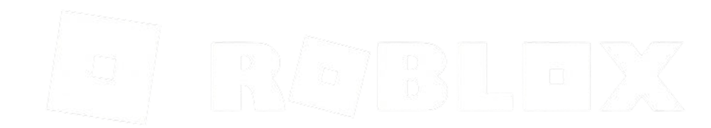 Roblox logo in white on a transparent background.